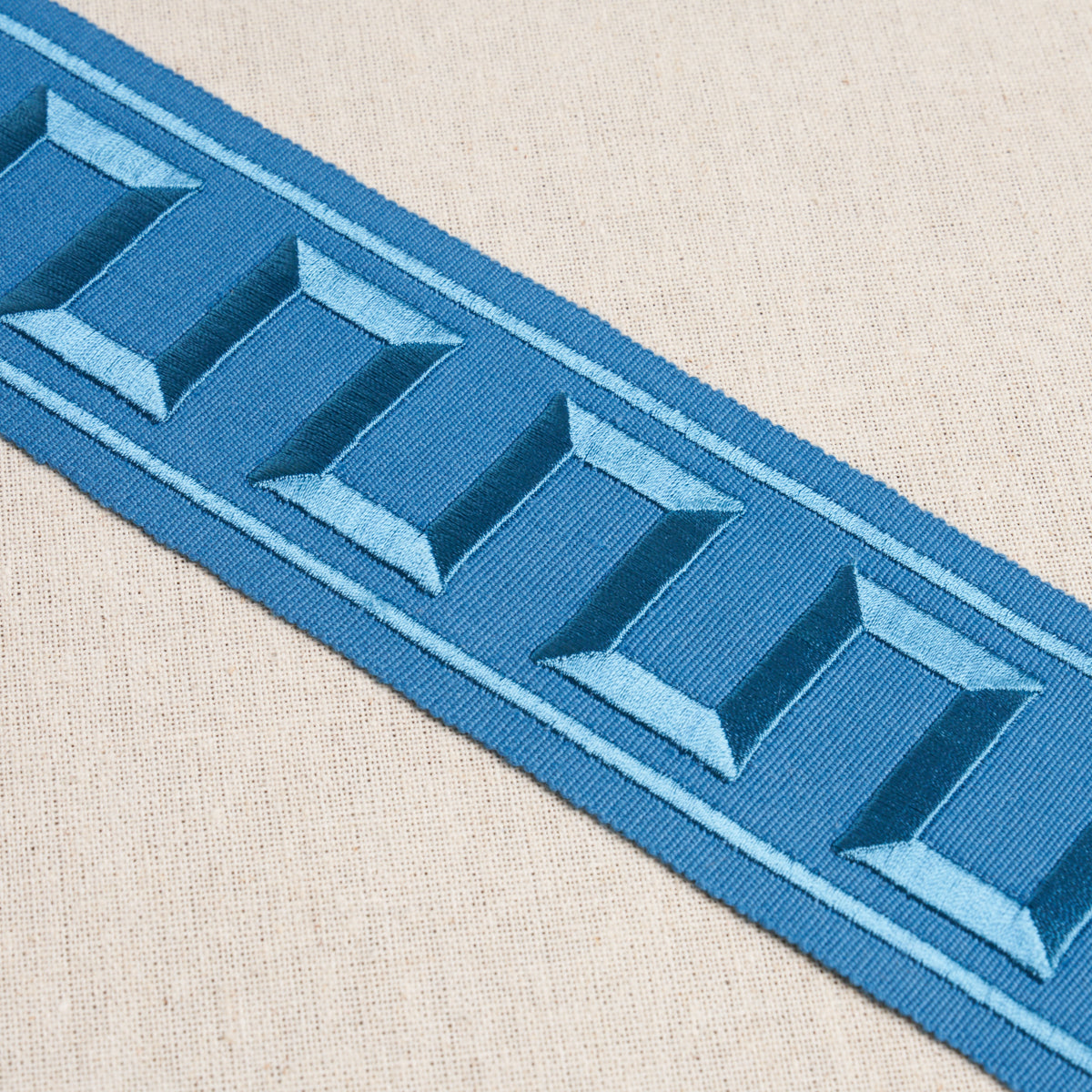 GREEK-KEY-EMBROIDERED-TAPE-TEAL-SCHUMACHER-70806 - Schumacher Trim