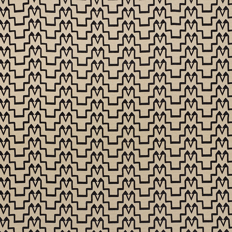 Turkish Step - Black/Natural - Schumacher 71240 Fabric - Schumacher Fabric