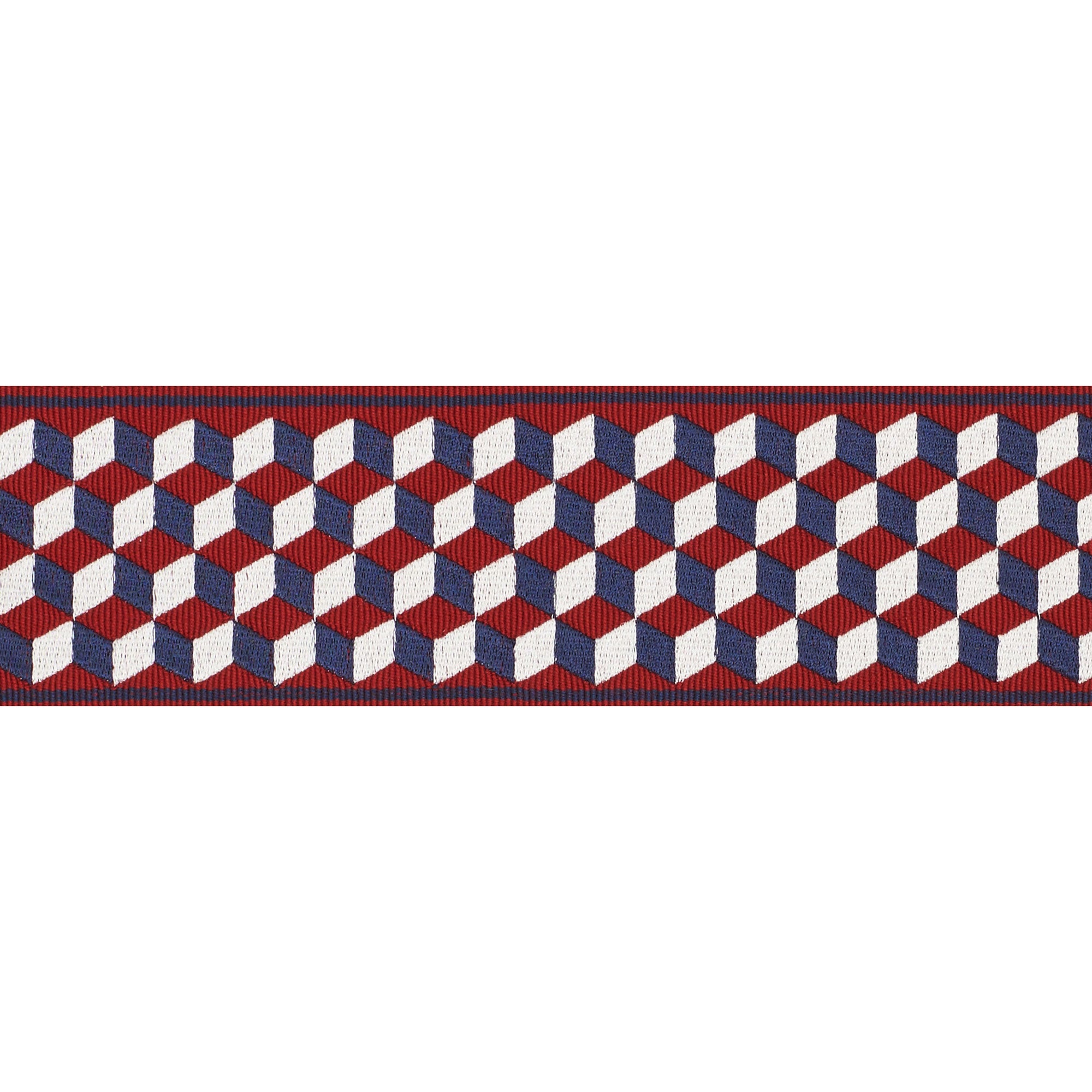TUMBLING-BLOCKS-TAPE-ROUGE-BLEU-SCHUMACHER-71262 - Schumacher Trim