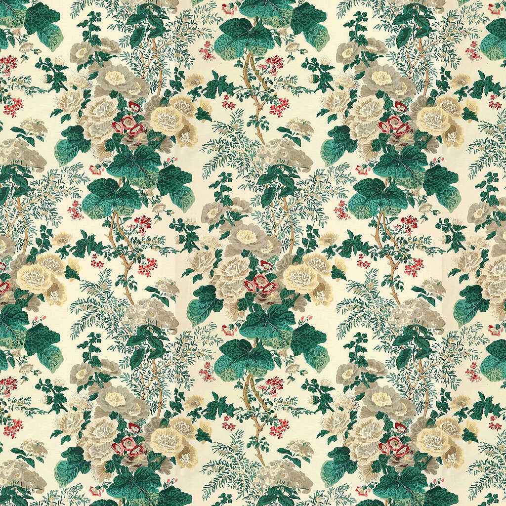 7135Lj0 Hollyhock Hdb White Brown Lee Jofa Fabric