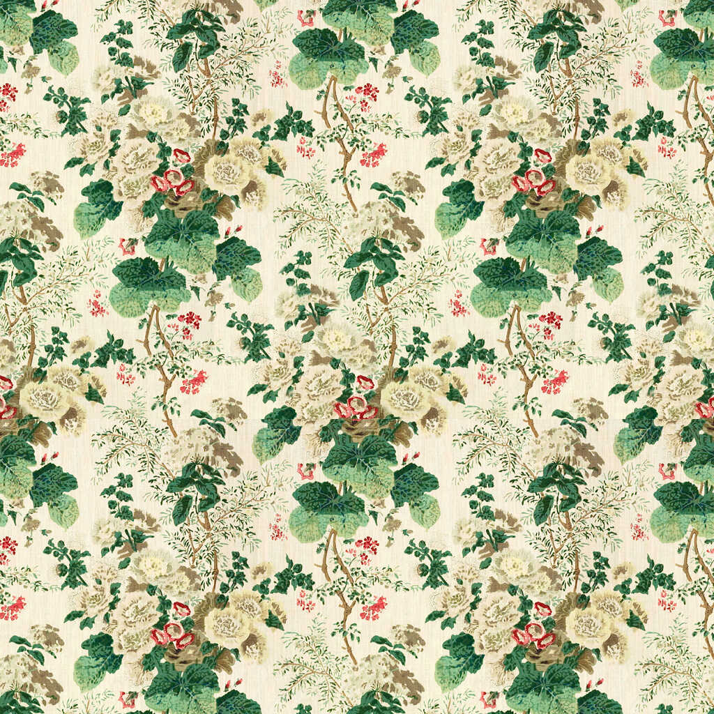 Hollyhock Hdb - White/Brown - LEE JOFA Fabric