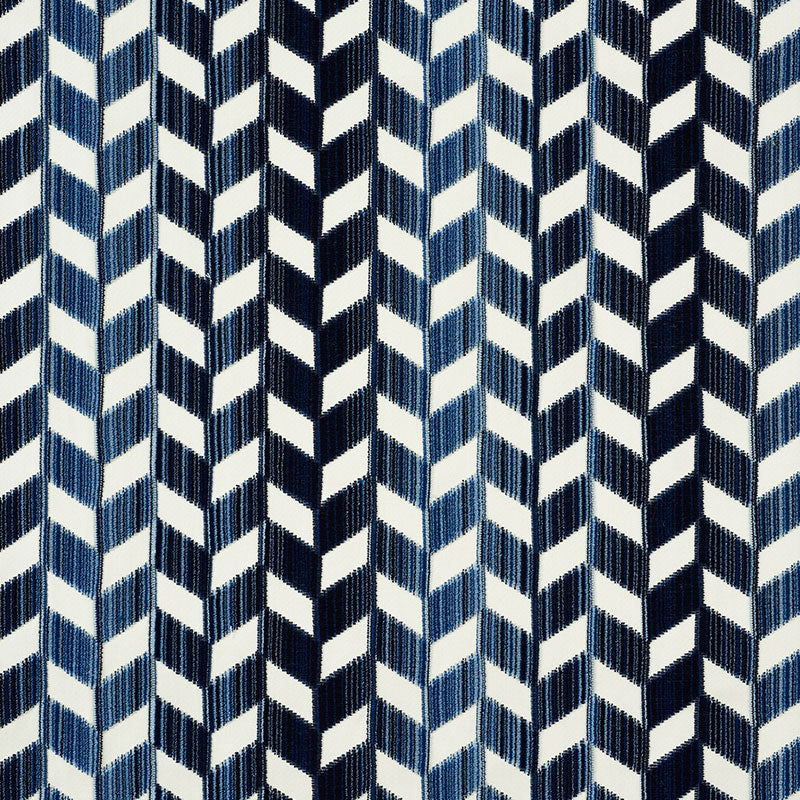 CHEVRON-STRI-VELVET-LAPIS-SCHUMACHER-72811 - Schumacher Fabric