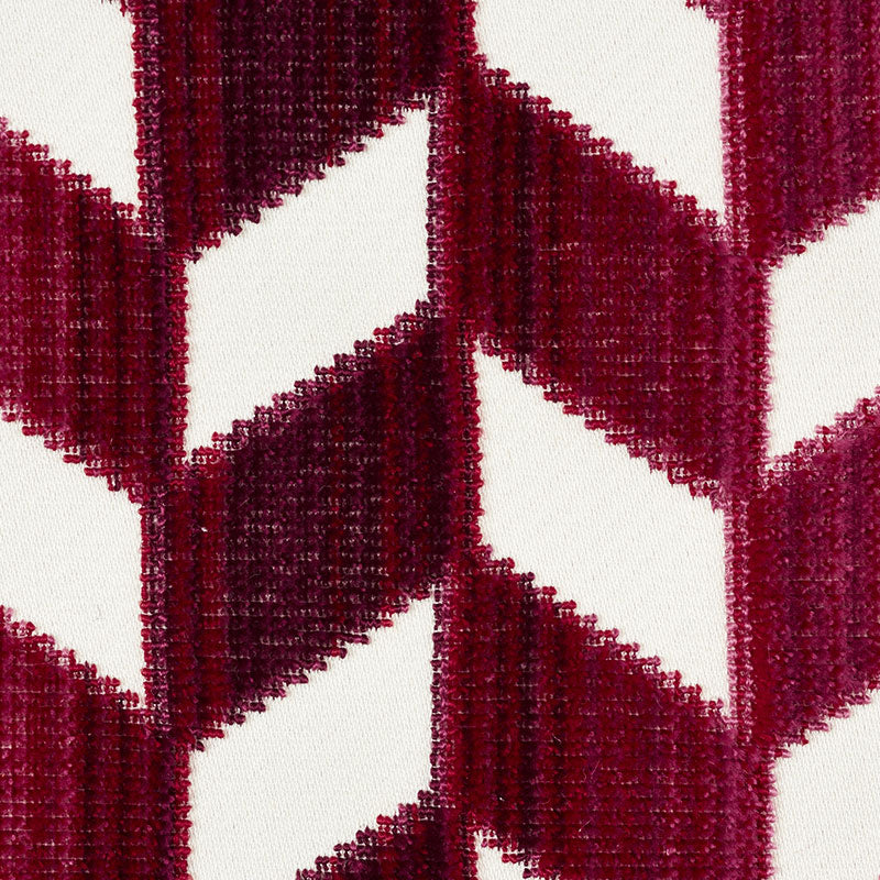 CHEVRON-STRI-VELVET-GARNET-SCHUMACHER-72812 - Schumacher Fabric
