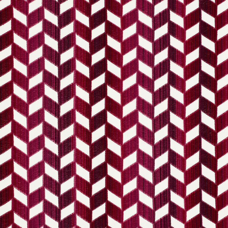 CHEVRON-STRI-VELVET-GARNET-SCHUMACHER-72812 - Schumacher Fabric