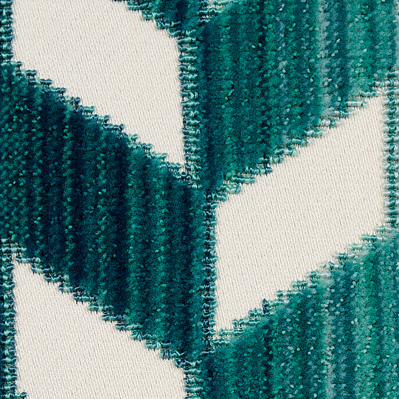 CHEVRON-STRI-VELVET-PEACOCK-SCHUMACHER-72813 - Schumacher Fabric