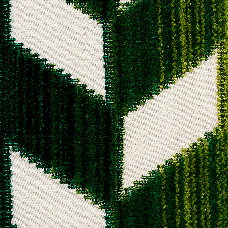 CHEVRON-STRI-VELVET-EMERALD-SCHUMACHER-72814 - Schumacher Fabric
