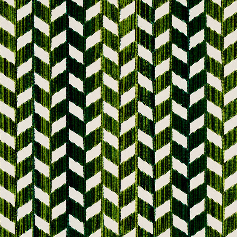 CHEVRON-STRI-VELVET-EMERALD-SCHUMACHER-72814 - Schumacher Fabric