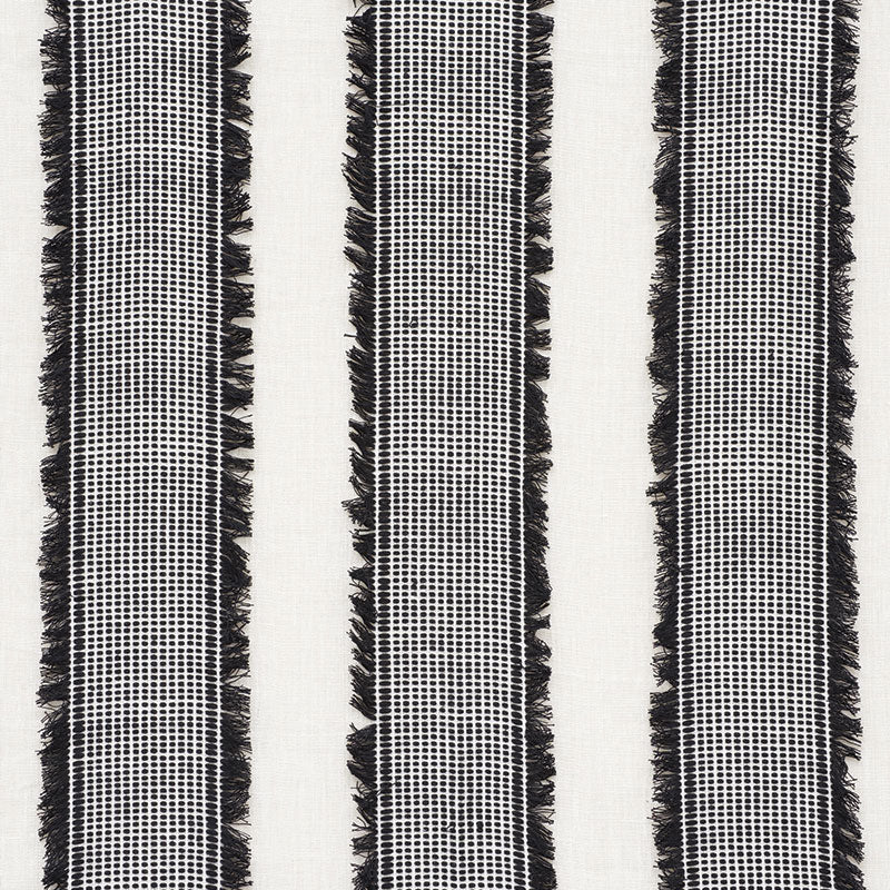 Tulum Casement - Black - Schumacher 73591 Fabric - Schumacher Fabric