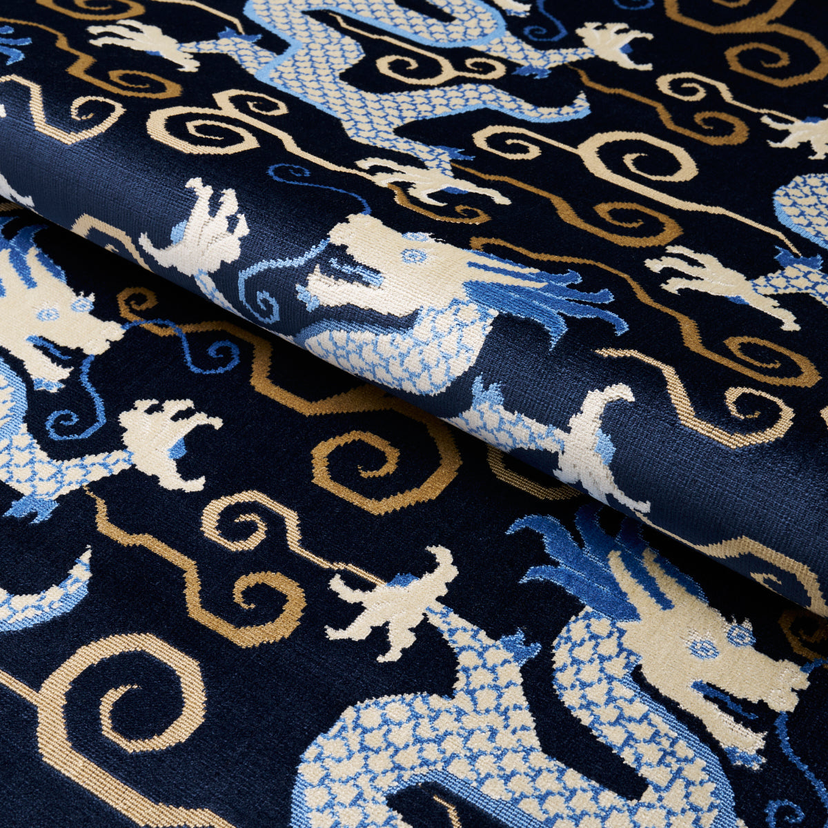 Bixi Velvet - Midnight Blue - Schumacher 73976 Fabric - Schumacher Fabric