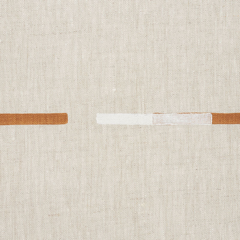 OVERLAPPING-DASHES-HAND-BLOCK-PRINT-BROWN-WHITE-SCHUMACHER-74030 - Schumacher Tela