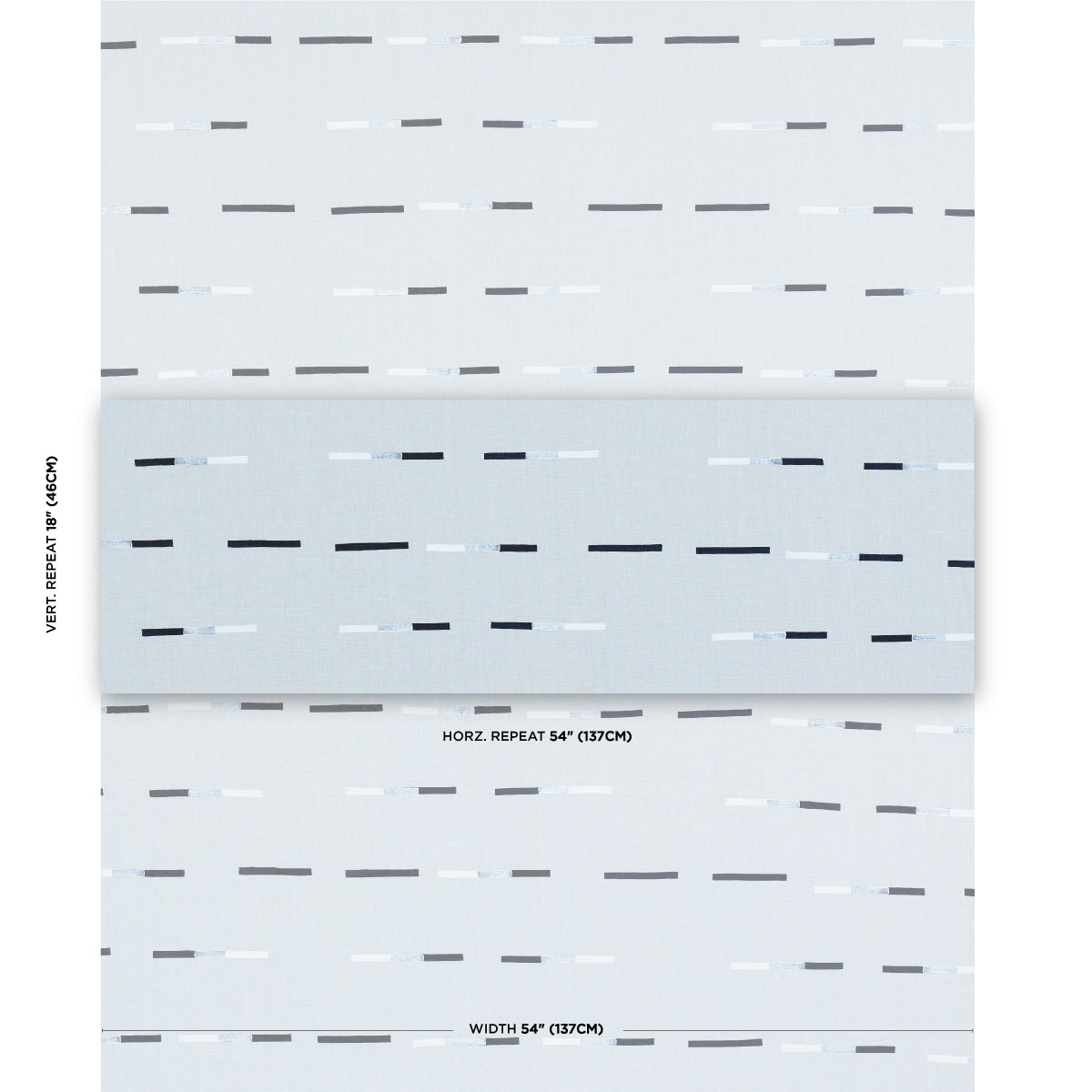 OVERLAPPING-DASHES-HAND-BLOCK-PRINT-SKY-SCHUMACHER-74032 - Schumacher Tela