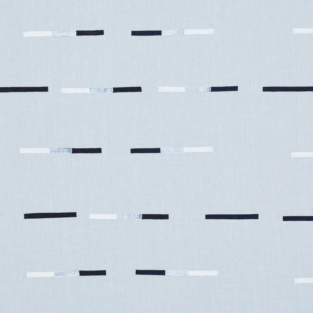 Overlapping Dashes Hand Block Print - Sky - Schumacher 74032 Fabric - Schumacher Fabric