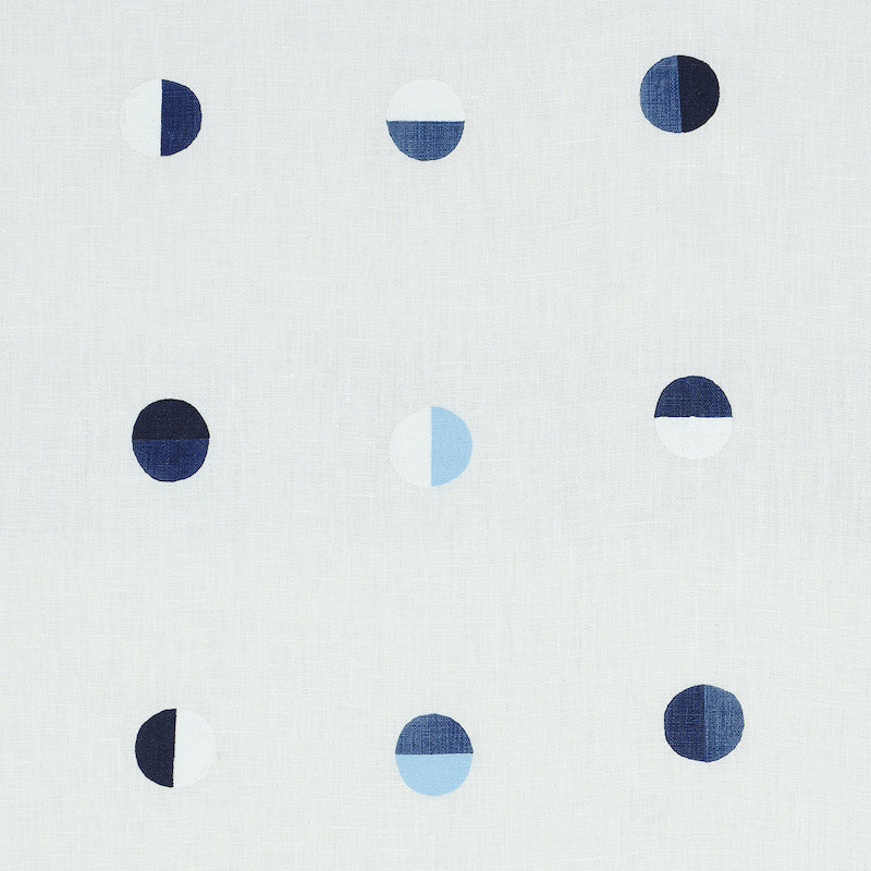 Joshua Tree Hand Block Print - Blue Moons - Schumacher 74041 Fabric - Schumacher Fabric