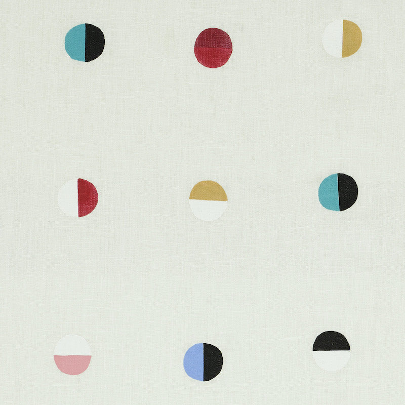 JOSHUA-TREE-HAND-BLOCK-PRINT-MULTI-MOONS-ON-IVORY-SCHUMACHER-74042 - Schumacher Tela