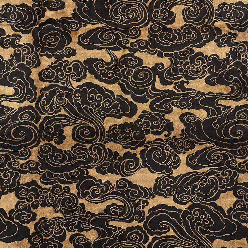 Sozan Velvet - Gold & Onyx - Schumacher 74060 Fabric - Schumacher Fabric