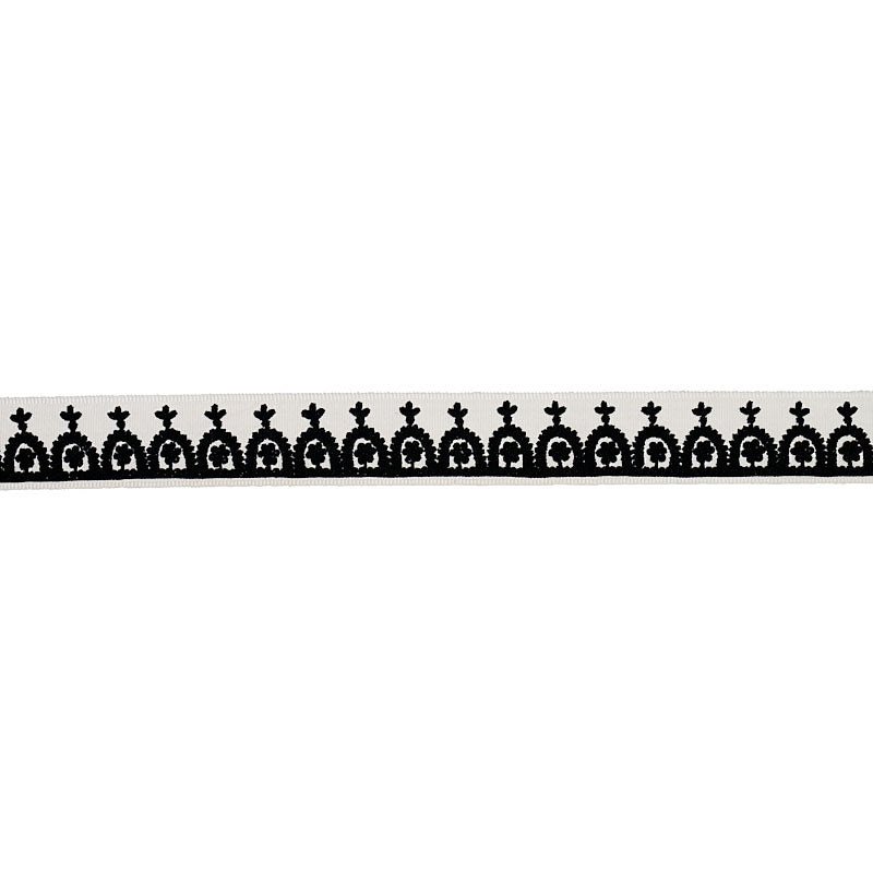 NOELIA-EMBROIDERED-TAPE-BLACK-ON-IVORY-SCHUMACHER-74155 - Schumacher Recortar