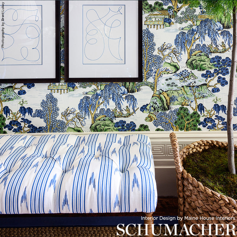 SANTA-BARBARA-IKAT-INDIGO-SCHUMACHER-74220 - Schumacher Fabric