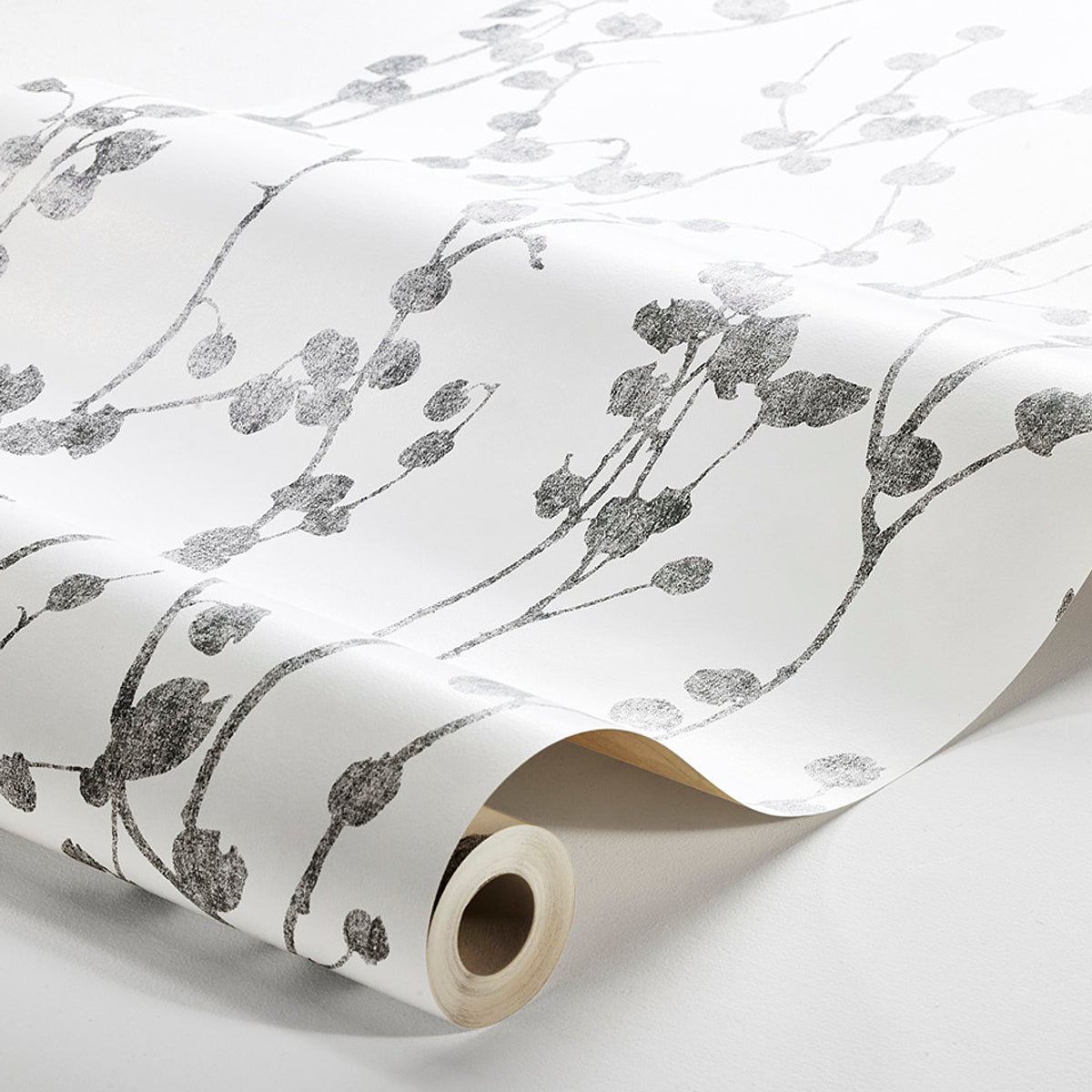 Disa Charcoal wallpaper by Schumacher, 7425 — view 2 - Schumacher Wallpaper