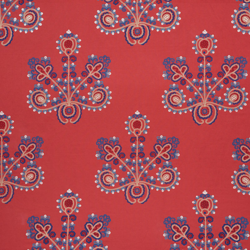ESTRELLA-EMBROIDERY-VERMILION-SCHUMACHER-74451 - Schumacher Fabric