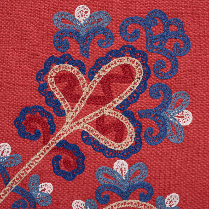 ESTRELLA-EMBROIDERY-VERMILION-SCHUMACHER-74451 - Schumacher Fabric