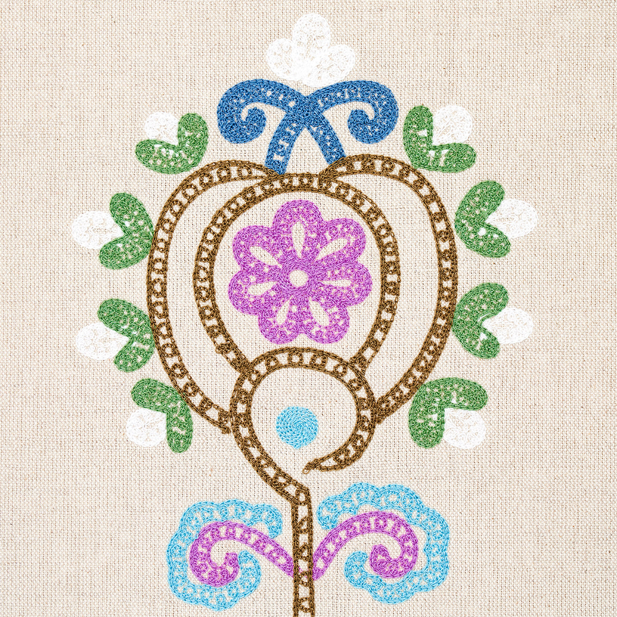 Estrella Embroidery - Jewel - Schumacher 74453 Fabric - Schumacher Fabric