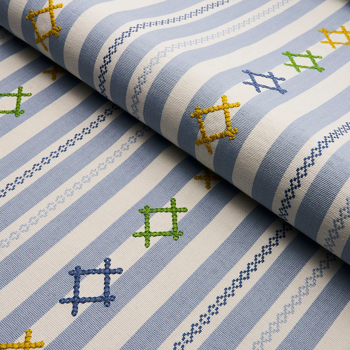 RHODES-STRIPE-SKY-SCHUMACHER-74462 - Schumacher Fabric