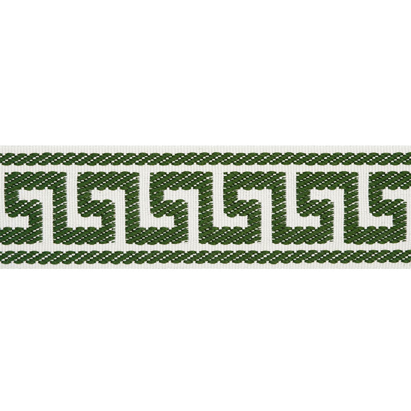 ETIENNE-SILK-GREEK-KEY-NARROW-EMERALD-SCHUMACHER-74687 - Schumacher Trim