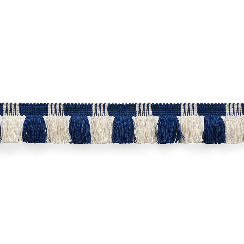 JUNO-FRINGE-COBALT-IVORY-SCHUMACHER-75360 - Schumacher Trim