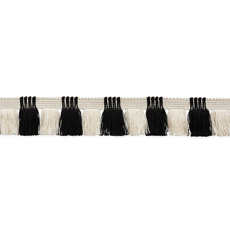 JUNO-FRINGE-BLACK-IVORY-SCHUMACHER-75363 - Schumacher Trim