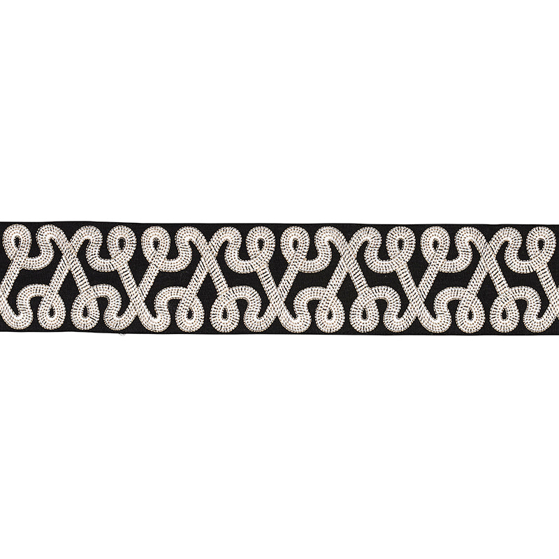 FREEFORM-EMBROIDERED-TAPE-BLACK-SCHUMACHER-76733 - Schumacher Trim