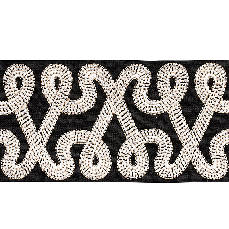 FREEFORM-EMBROIDERED-TAPE-BLACK-SCHUMACHER-76733 - Schumacher Trim