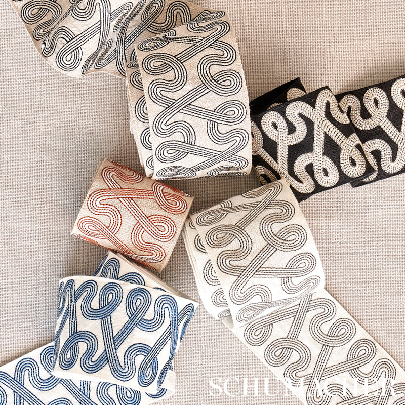 FREEFORM-EMBROIDERED-TAPE-CLAY-SCHUMACHER-76734 - Schumacher Trim
