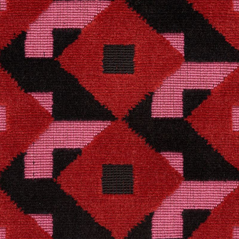 DAZZLE-SHIP-VELVET-PINK-BLACK-SCHUMACHER-77240 - Schumacher Fabric