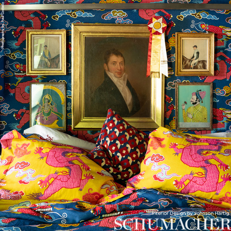 DAZZLE-SHIP-VELVET-BLUE-RED-SCHUMACHER-77241 - Schumacher Fabric