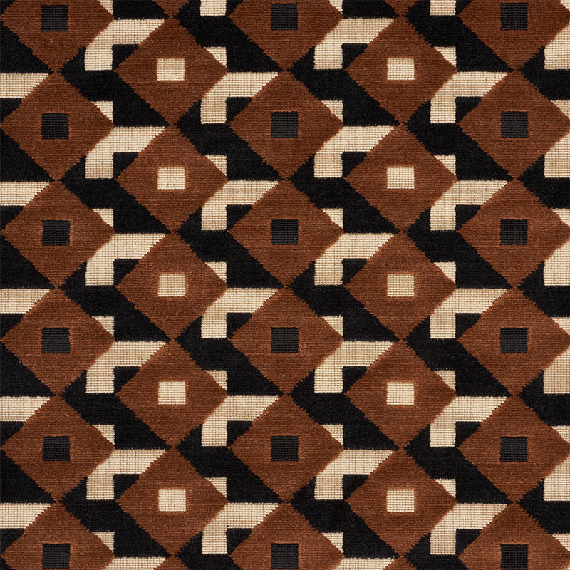 DAZZLE-SHIP-VELVET-BROWN-BLACK-SCHUMACHER-77242 - Schumacher Fabric