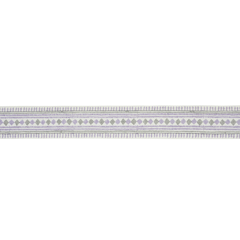TOULA-HAND-BLOCKED-LINEN-TAPE-LILAC-GREY-SCHUMACHER-77332 - Schumacher Trim