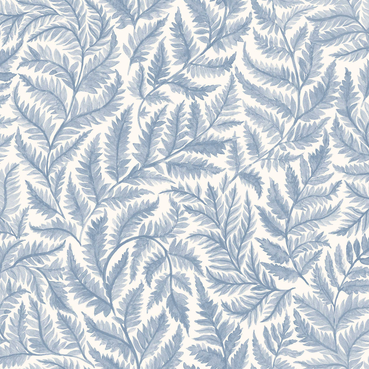 Ferns - Blue - Schumacher 7790 Wallpaper - Schumacher Wallpaper
