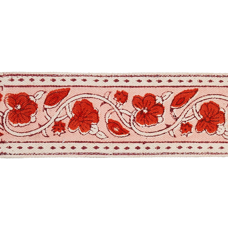 MILA-HAND-BLOCK-PRINT-TAPE-RED-SCHUMACHER-78590 - Schumacher Recortar