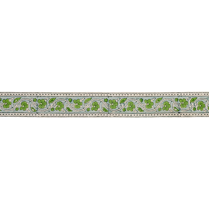 MILA-HAND-BLOCK-PRINT-TAPE-GREEN-SCHUMACHER-78592 - Schumacher Recortar