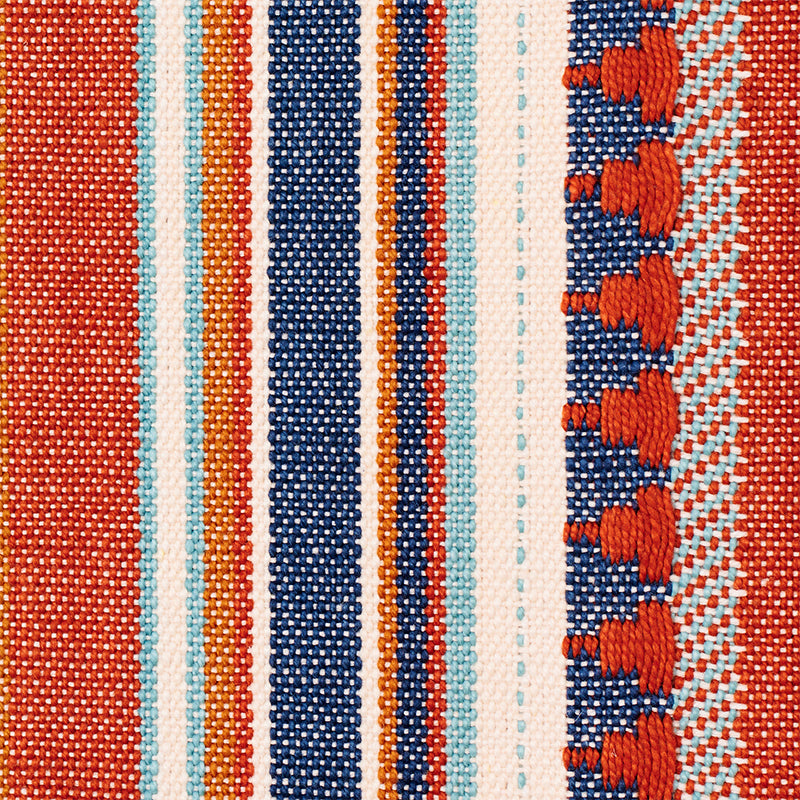 ZUNI-STRIPE-BLUE-ORANGE-SCHUMACHER-78730 - Schumacher Fabric