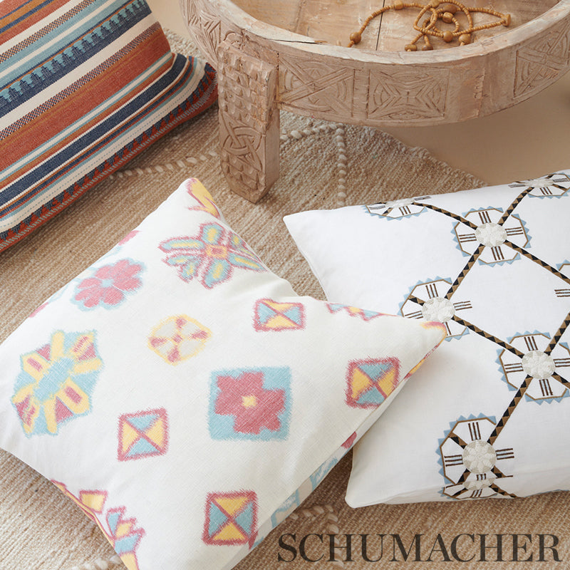 ZUNI-STRIPE-BLUE-ORANGE-SCHUMACHER-78730 - Schumacher Fabric