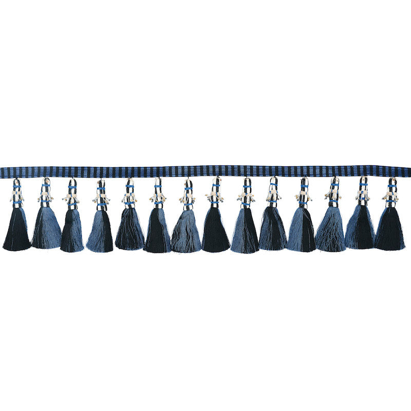 ANTONY-TASSEL-TRIM-BLUE-BLACK-SCHUMACHER-79600 - Schumacher Recortar