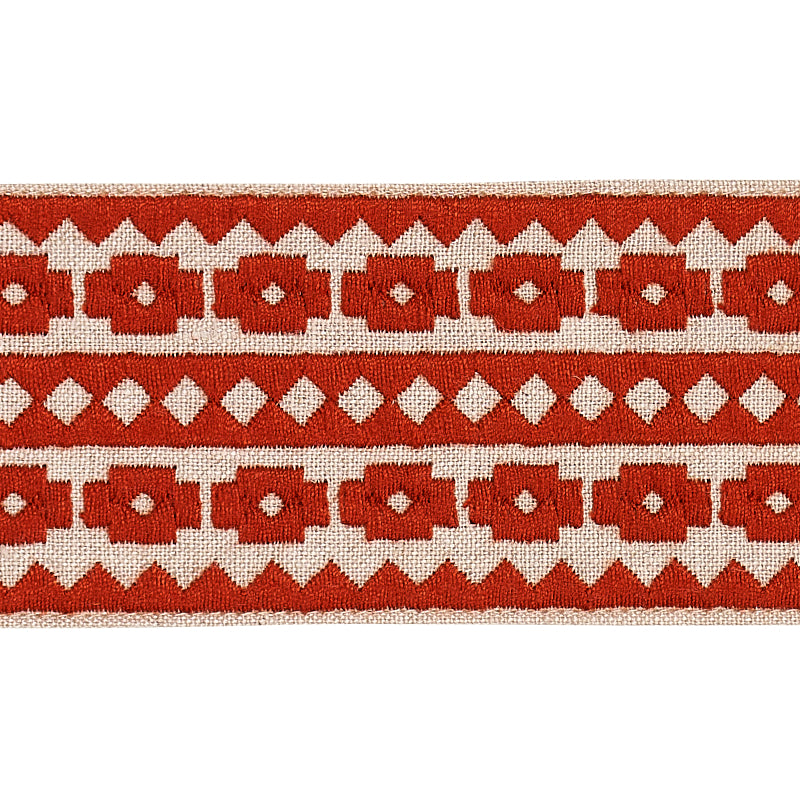 TALITHA-TAPE-TERRACOTTA-ON-NATURAL-SCHUMACHER-79921 - Schumacher Recortar