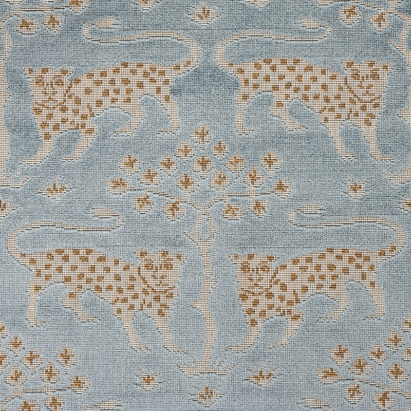 WOODLAND-LEOPARD-VELVET-MINERAL-SCHUMACHER-80080 - Schumacher Fabric