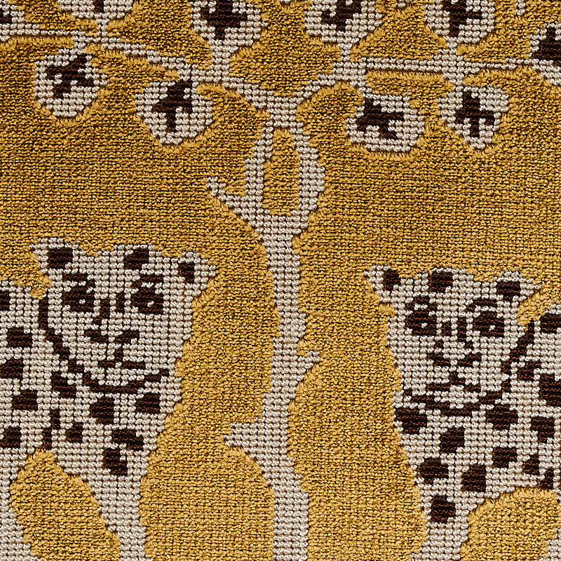 WOODLAND-LEOPARD-VELVET-GOLD-SCHUMACHER-80081 - Schumacher Fabric