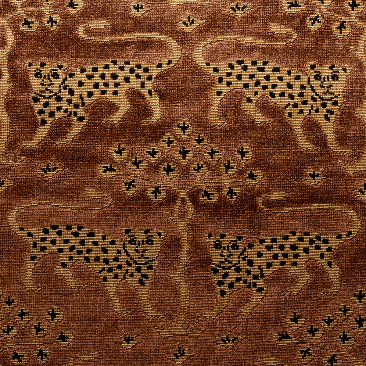 WOODLAND-LEOPARD-VELVET-SEPIA-SCHUMACHER-80083 - Schumacher Fabric