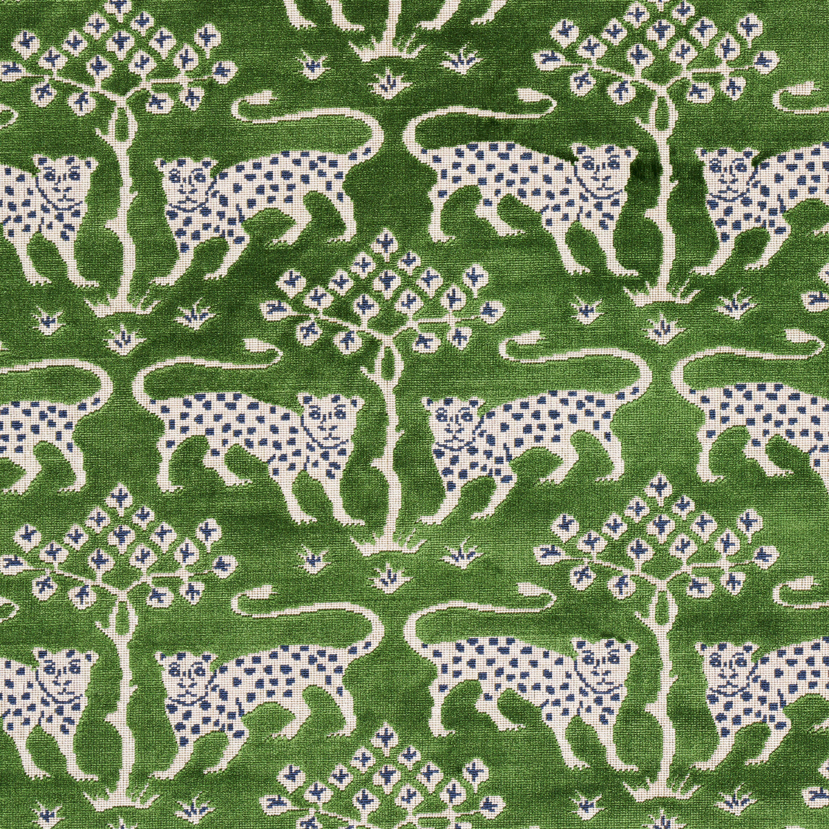 WOODLAND-LEOPARD-VELVET-EMERALD-SCHUMACHER-80084 - Schumacher Fabric