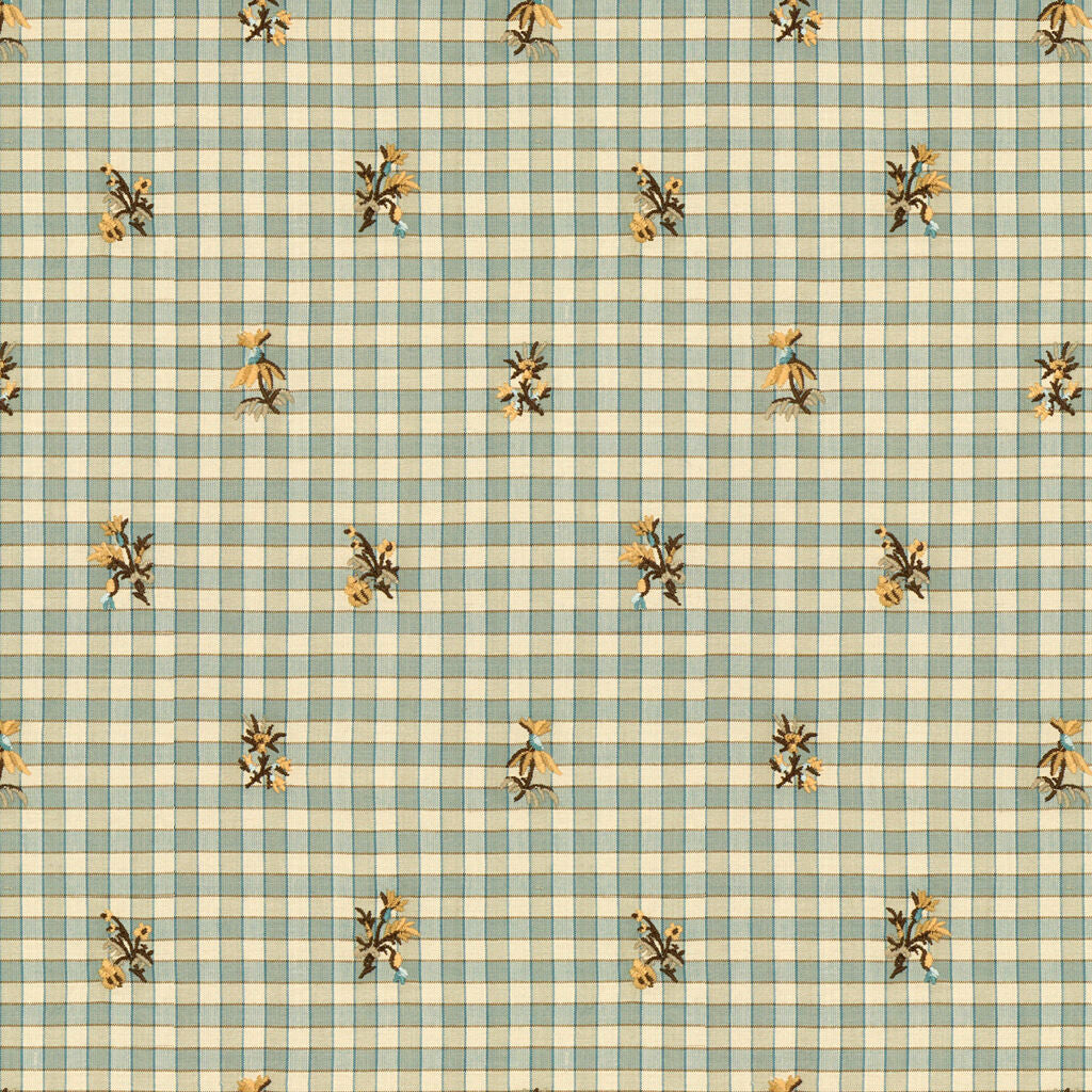 La Seyne Fleuri - Aqua - Brunschwig & Fils Fabric