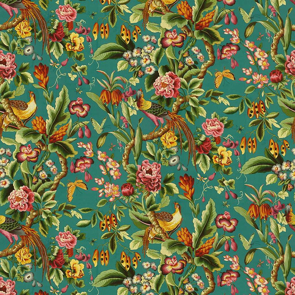 Pheasans - Blue - Brunschwig & Fils Fabric