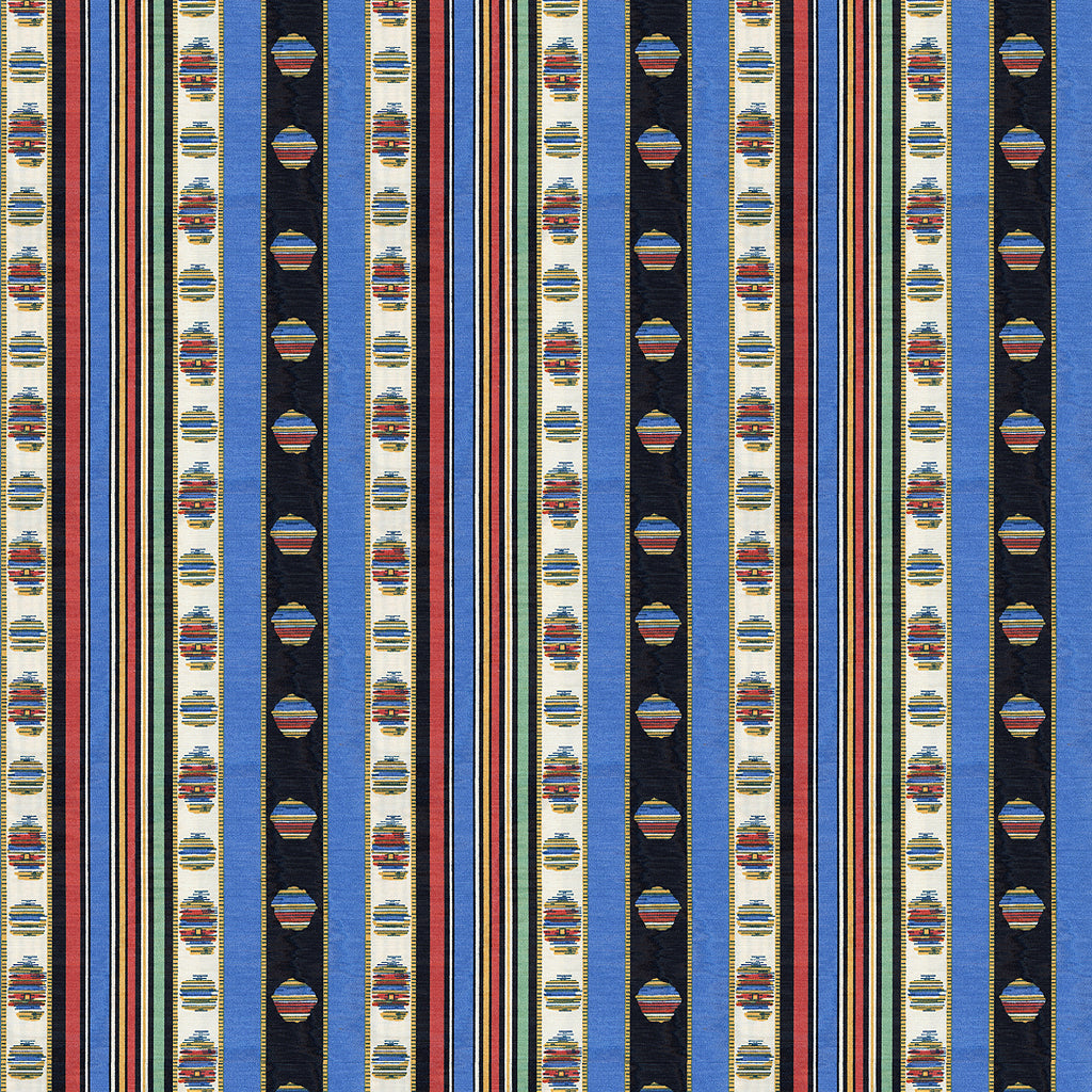 Rayure Moire - Bleu - Brunschwig & Fils Fabric